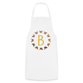 Papillons E 56 B - Tablier de cuisine - blanc - Devant - AI Model Male 185 dark (185cm)