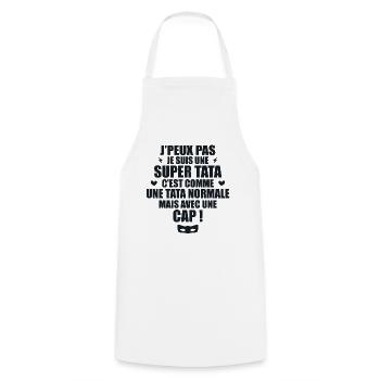 Une Super Tata - Tata Exceptionnelle - Tablier de cuisine - blanc - Devant - AI Model Male 185 dark (185cm)
