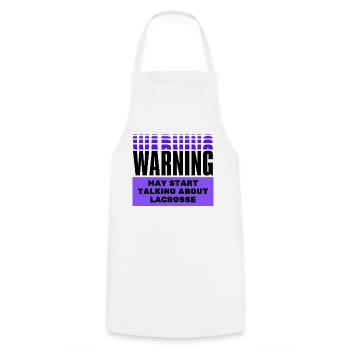 Warning may start talking about lacrosse - Cooking Apron - white - Front - AI Model Male 185 dark (185cm)