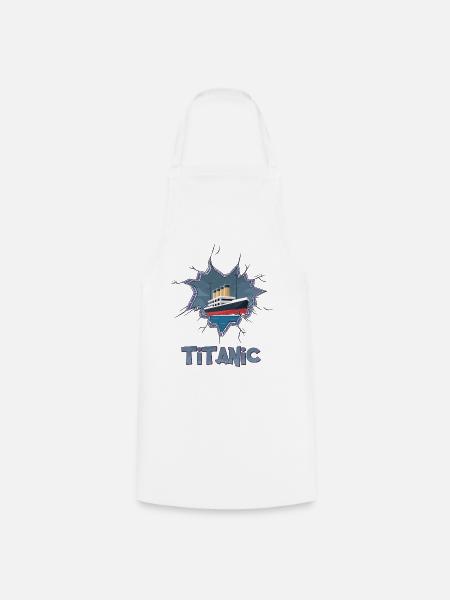 Titanic Ship, This Girl Boy Loves the RMS Titanic - Cooking Apron - white