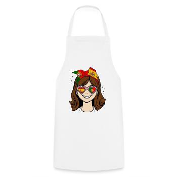 Moitié Portugais Moitié Espagnol petite fille Espagne - Tablier de cuisine - blanc - Devant - AI Model Male 185 dark (185cm)