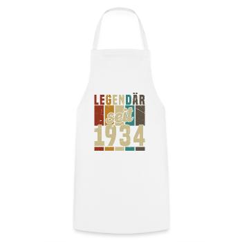 Legend since 1934 Birthday Gift - Cooking Apron - white - Front - AI Model Male 185 dark (185cm)