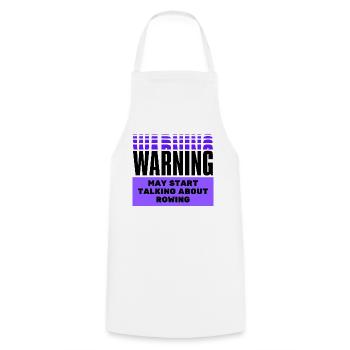 Warning may start talking about rowing. - Cooking Apron - white - Front - AI Model Male 185 dark (185cm)