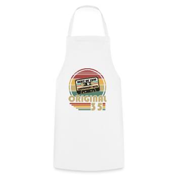 Original 1935 Vintage Retro Anniversary Gift - Cooking Apron - white - Front - AI Model Male 185 dark (185cm)