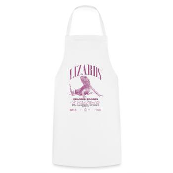 Dragon barbu Streetwear gardien de lézard - Tablier de cuisine - blanc - Devant - AI Model Male 185 dark (185cm)