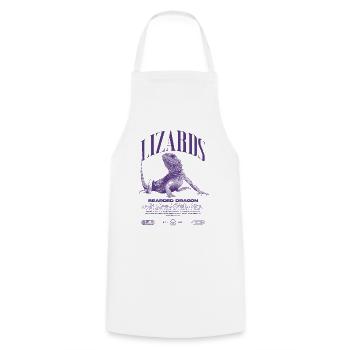 Dragon barbu Streetwear gardien de lézard - Tablier de cuisine - blanc - Devant - AI Model Male 185 dark (185cm)