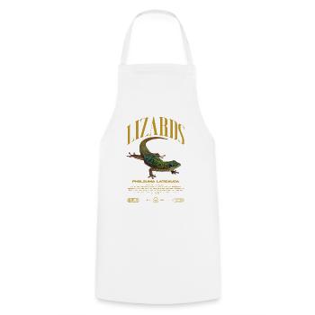 Phelsuma laticauda Day Gecko Lizard Keeper - Cooking Apron - white - Front - AI Model Male 185 dark (185cm)