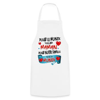 Super Maman Fête des Mères Amour - Tablier de cuisine - blanc - Devant - AI Model Male 185 dark (185cm)