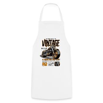 Motorcycle Bikers Motorbike Birthday Born In 1968 - Cooking Apron - white - Front - AI Model Male 185 dark (185cm)