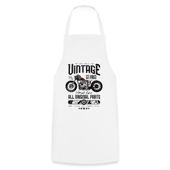 Vintage Motorrad Biker Motorrad Geburtstag 1963 - Kochschürze - Weiß - Vorne - AI Model Male 185 dark (185cm)