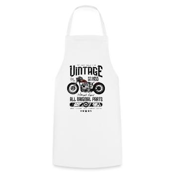 Vintage Motorrad Motorrad Motorrad Geburtstag 1955 - Kochschürze - Weiß - Vorne - AI Model Male 185 dark (185cm)