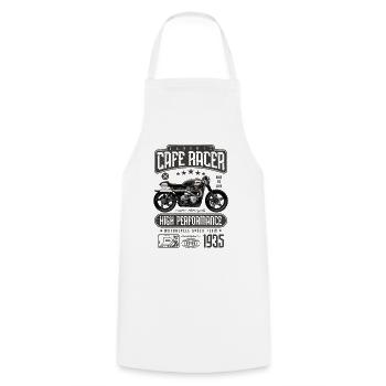 Cafe Racer Motorrad Geburtstag Biker Jahrgang 1935 - Kochschürze - Weiß - Vorne - AI Model Male 185 dark (185cm)