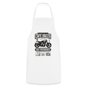Cafe Racer Motorrad Geburtstag Biker Jahrgang 1956 - Kochschürze - Weiß - Vorne - AI Model Male 185 dark (185cm)