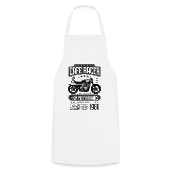 Cafe Racer Motorrad Geburtstag Biker Jahrgang 1986 - Kochschürze - Weiß - Vorne - AI Model Male 185 dark (185cm)