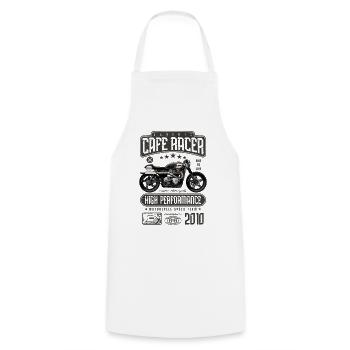 Cafe Racer Motorrad Geburtstag Biker Jahrgang 2010 - Kochschürze - Weiß - Vorne - AI Model Male 185 dark (185cm)