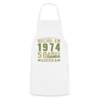 Hergestellt im Jahr 1974 50 Jahre Geburtstagsgeschenk - Kochschürze - Weiß - Vorne - AI Model Male 185 dark (185cm)