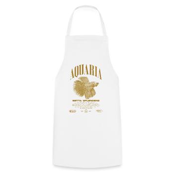 Betta Fish Keeper Modern Streetwear - Cooking Apron - white - Front - AI Model Male 185 dark (185cm)