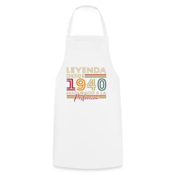 Legend since 1940 Birthday Gift - Cooking Apron - white - Front - AI Model Male 185 dark (185cm)