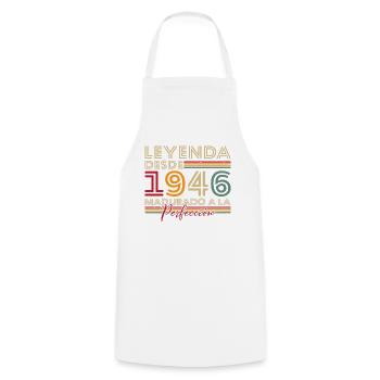 Legend since 1946 Birthday Gift - Cooking Apron - white - Front - AI Model Male 185 dark (185cm)
