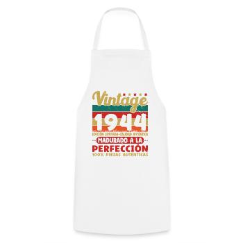 Vinatge 1944 Cadeau d’anniversaire - Tablier de cuisine - blanc - Devant - AI Model Male 185 dark (185cm)