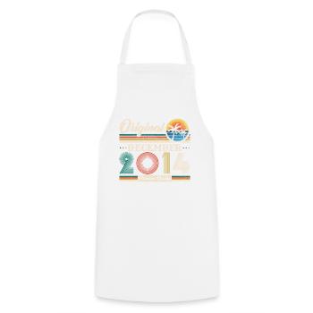 December 2014 Vintage Retro Birthday Gift - Cooking Apron - white - Front - AI Model Male 185 dark (185cm)