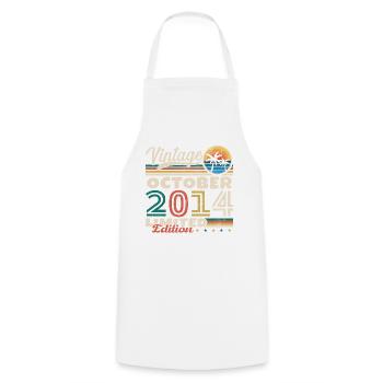 Octobre 2014 Vintage Cadeau D'anniversaire - Tablier de cuisine - blanc - Devant - AI Model Male 185 dark (185cm)