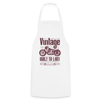 Vintage Motorcycle Bikers Motorbike Birthday 1947 - Cooking Apron - white - Front - AI Model Male 185 dark (185cm)