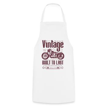 Vintage Motorcycle Bikers Motorbike Birthday 1946 - Cooking Apron - white - Front - AI Model Male 185 dark (185cm)