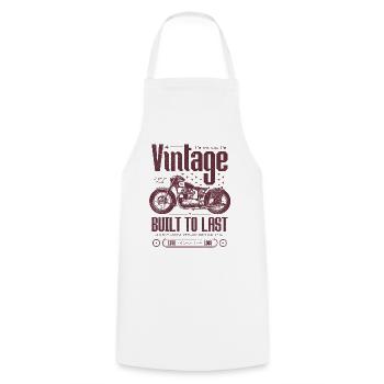 Vintage Motorcycle Bikers Motorbike Birthday 1969 - Cooking Apron - white - Front - AI Model Male 185 dark (185cm)