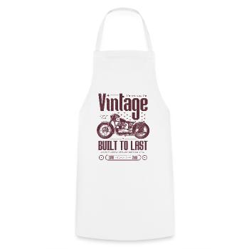 Vintage Motorcycle Bikers Motorbike Birthday 2001 - Cooking Apron - white - Front - AI Model Male 185 dark (185cm)