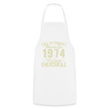 Original 1974 Vinatge Birthday Gift - Cooking Apron - white - Front - AI Model Male 185 dark (185cm)