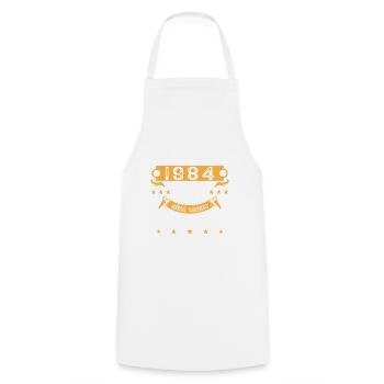 Vinatge 1984 40 Year Old Birthday Gift - Cooking Apron - white - Front - AI Model Male 185 dark (185cm)