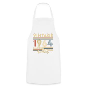 Vinatge 1964 Geburtstagsgeschenk - Kochschürze - Weiß - Vorne - AI Model Male 185 dark (185cm)