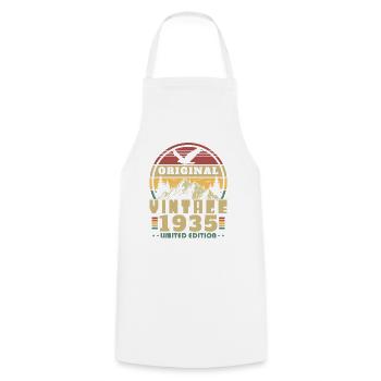 Original 1935 Vintage Retro Anniversary Gift - Cooking Apron - white - Front - AI Model Male 185 dark (185cm)