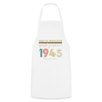 Ausgezeichnet seit 1945 Vintage Geburtstagsgeschenk - Kochschürze - Weiß - Vorne - AI Model Male 185 dark (185cm)