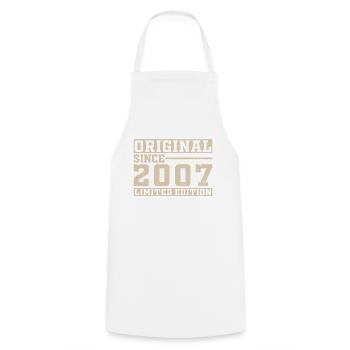 Original 2007 18th Anniversary Vintage Gift - Cooking Apron - white - Front - AI Model Male 185 dark (185cm)