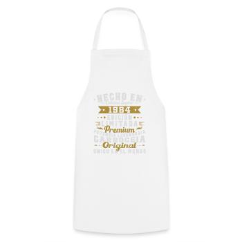 Fabriqué en 1984 40 ans d’existence Cadeau d’anniversaire - Tablier de cuisine - blanc - Devant - AI Model Male 185 dark (185cm)