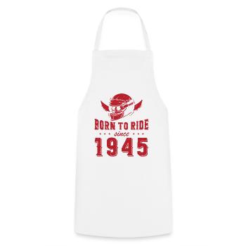 Né pour rouler depuis 1945 80 ans - Tablier de cuisine - blanc - Devant - AI Model Male 185 dark (185cm)