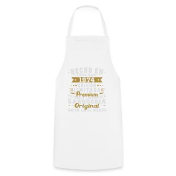 Made in 1974 50 Years Birthday Gift - Cooking Apron - white - Front - AI Model Male 185 dark (185cm)