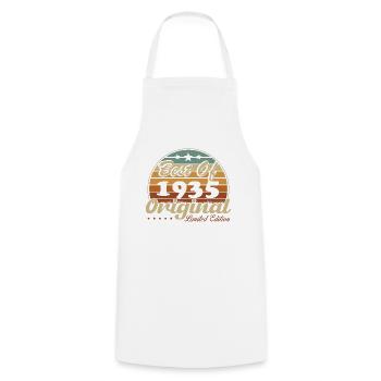 Original 1935 Vintage Retro Cadeau D’anniversaire - Tablier de cuisine - blanc - Devant - AI Model Male 185 dark (185cm)