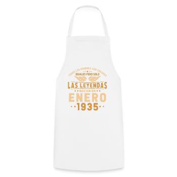 Cadeaux d’anniversaire Né en janvier 1935 - Tablier de cuisine - blanc - Devant - AI Model Male 185 dark (185cm)