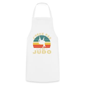 I Can't I Have Judo Humor Gift - Cooking Apron - white - Front - AI Model Male 185 dark (185cm)