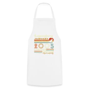 Cadeau D'anniversaire Nées En Janvier 2005 - Tablier de cuisine - blanc - Devant - AI Model Male 185 dark (185cm)