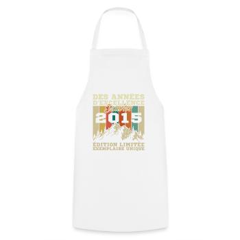 10 Year Anniversary Gift Born In January 2015 - Cooking Apron - white - Front - AI Model Male 185 dark (185cm)