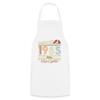Original 1985 Retro Geburtstagsgeschenk - Kochschürze - Weiß - Vorne - AI Model Male 185 dark (185cm)