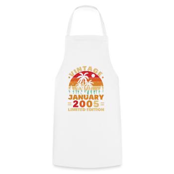Cadeau D'anniversaire Nées En Janvier 2005 - Tablier de cuisine - blanc - Devant - AI Model Male 185 dark (185cm)