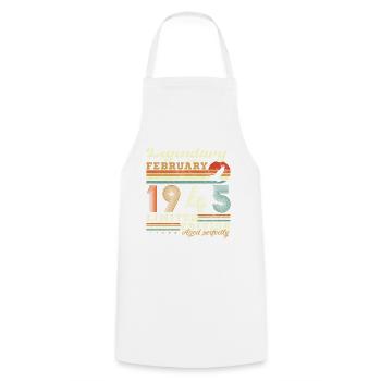 Febrero 1945 Vintage Cumpleaños 1945 Regalo - Cooking Apron - white - Front - AI Model Male 185 dark (185cm)