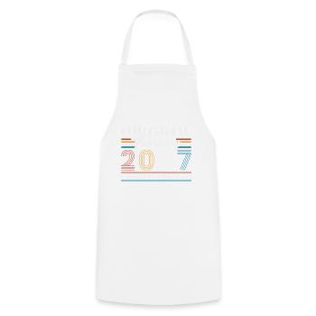 Février 2007 Vintage Anniversaire 2007 Cadeau - Tablier de cuisine - blanc - Devant - AI Model Male 185 dark (185cm)