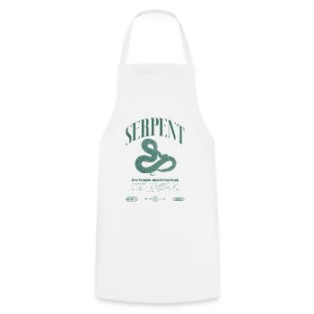 Burmese Python Modern Reptile Keeper Streetwear - Cooking Apron - white - Front - AI Model Male 185 dark (185cm)
