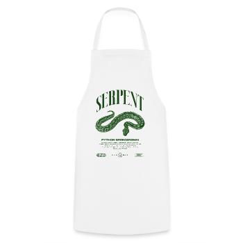 python de sang moderne reptile keeper streetwear - Tablier de cuisine - blanc - Devant - AI Model Male 185 dark (185cm)